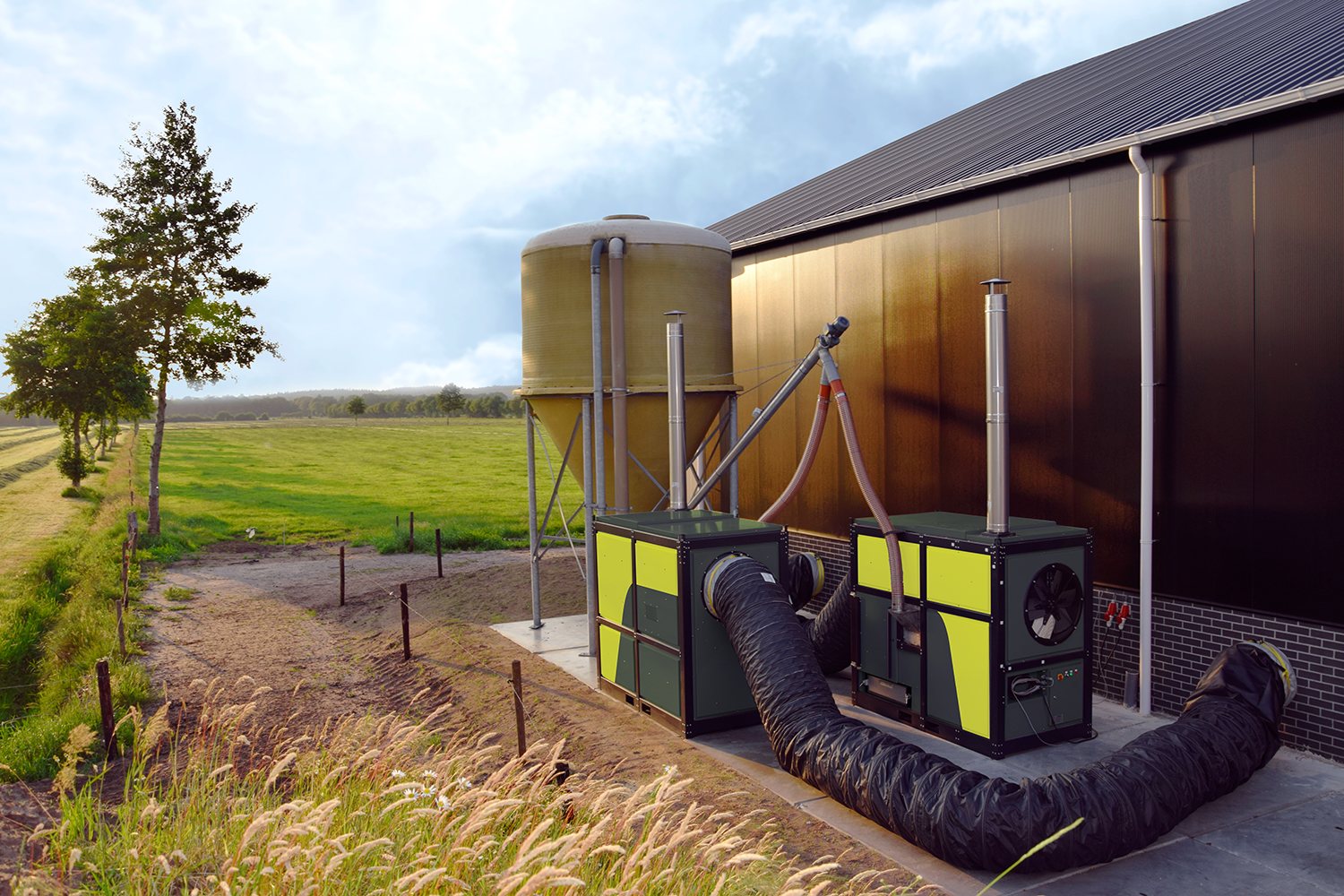 LASCO LATherm LA150P Pellets-Warmlufterzeuger im Betrieb